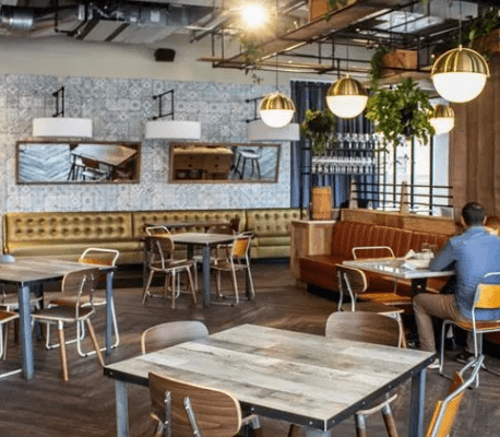 inside of an upscale, casual restaurant